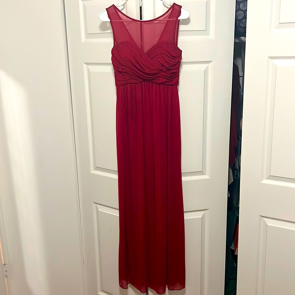 David’s Bridal red bridesmaid dress